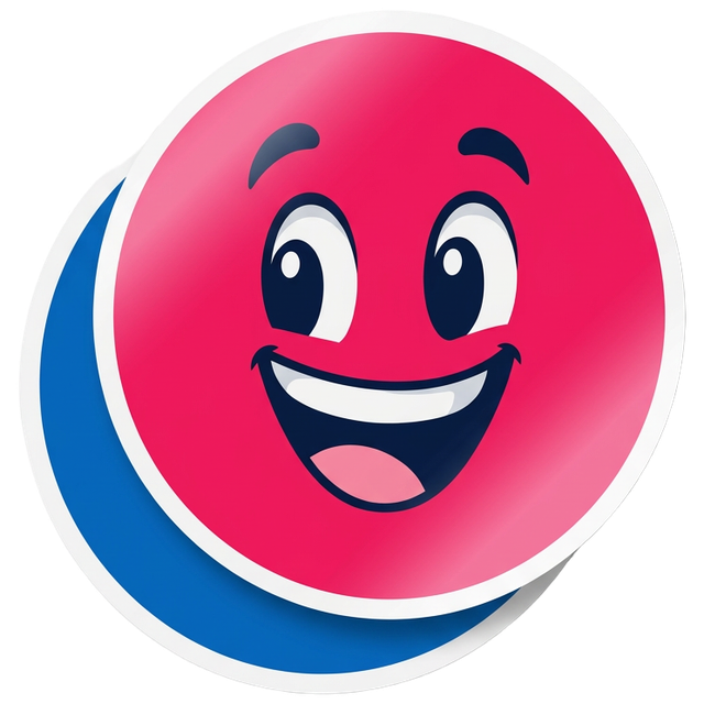 Ronde stickers met de RegelJeStickers-mascotte